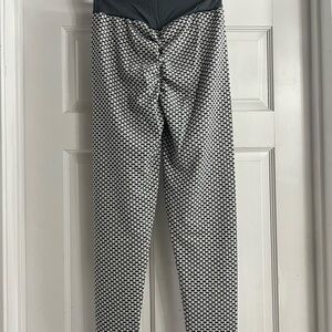 Dark gray and White Patterned Pants